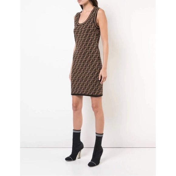 Fendi Dresses & Skirts - FENDI FF Zucca Monogram Knit Motif Sleeveless Dress size 4